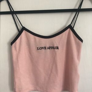 “Love Affair” baby pink crop top